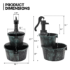 2 Tier Barrel Waterfall Fountain Barrel Water Fountain Pump - Image 2