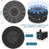 1.5W Solar Fountain Pump, Newly Upgraded with 6 nozzles Solar - Image 2